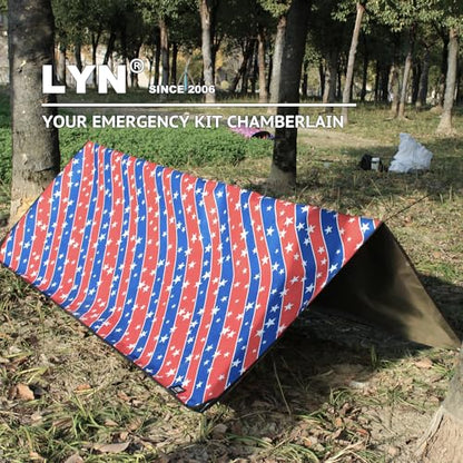 LYN Heavy Duty Emergency Blanket Survival Gear Waterproof Insulated Blanket Emergency Tarp for Camping, Hiking, Bushcraft - color: Star Spangled