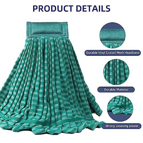 Large Microfiber Tube Mop Heads,Heavy Duty Mop Head,Highly Absorbent,Commercial Mop Head Replacement,Wet Mop Heads Replacement,for Hardwood, Tile, Laminate Floors (Green 6) - color: Green 6