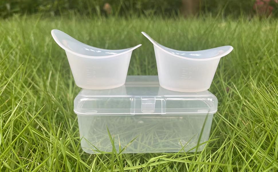 2 Pcs Eye Wash Cup,Eye Cups for Eye Wash,Silicone,with Storage Container