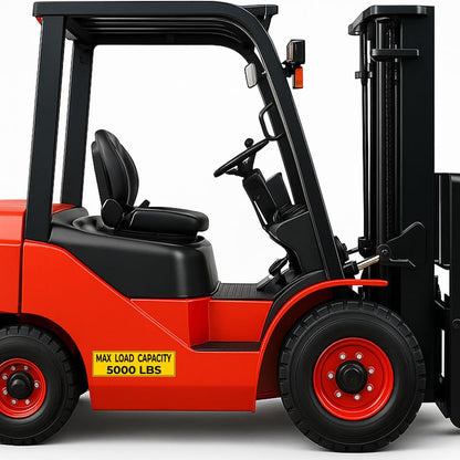 3Pcs(6"x2") - MAX LOAD CAPACITY 5000 LBS Sign - MAX LOAD CAPACITY 5000 LBS Sticker - Waterproof & UV-resistant