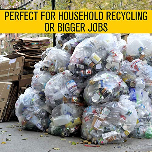 Aluf Plastics 55-60 Gallon Clear Trash Bags - 100 Bags, 1.5 Mil Equivalent