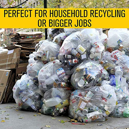 Aluf Plastics 55-60 Gallon Clear Trash Bags - 100 Bags, 1.5 Mil Equivalent