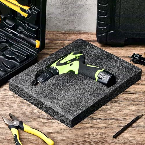 Hoolerry 2 Pcs Polyethylene Foam Block, 12" X 10" X 1.5", Black - size: 12" X 10" X 1.5"