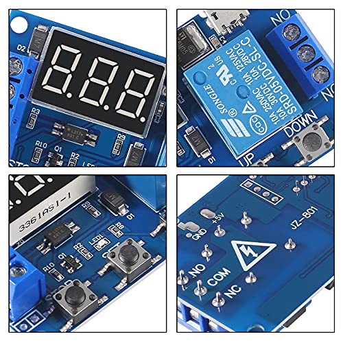 ACEIRMC DC 6-30V Timer Relay Programmable Delay Relay Module Cycle Timer with LCD Display / 5V Micro USB, Smart Home Controller (10pcs) - color: 10pcs