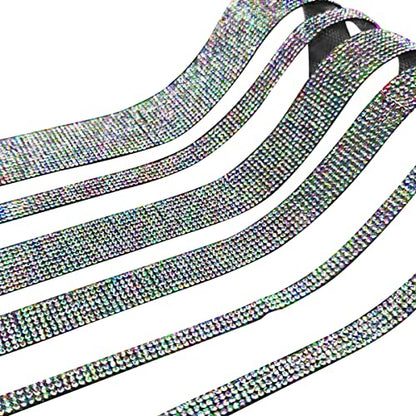 4 Pack 35.4 Inch Rhinestone Door Edge Guard Strips, Multicolor - color: MultiColour