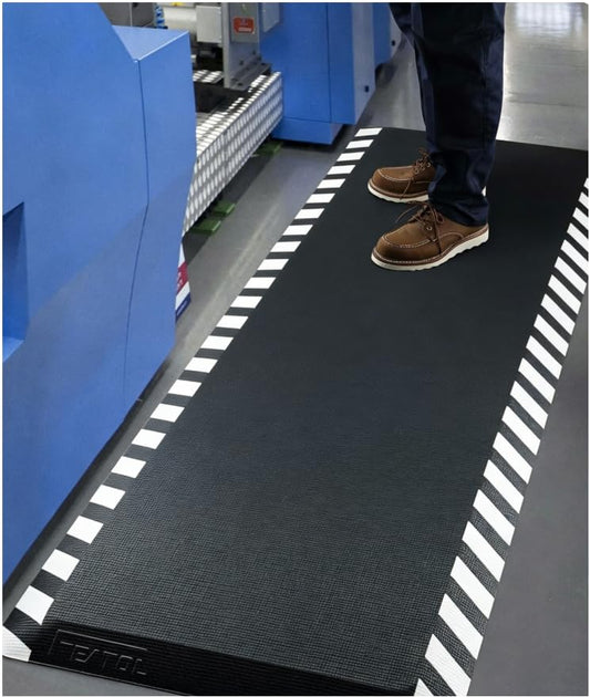 FEATOL 0.9" Anti Fatigue Mat for Industrial & Standing Mat & Home Kitchen - color: White Border, size: 24"L x 17"W x 0.9"Th