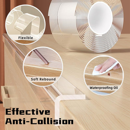 13.12 FT Clear Edge Protector Strip Sharp Edge Wrap Cover Tape,2 Rolls - size: 0.8in x 13.12FT, 2 Rolls, 0 Corners