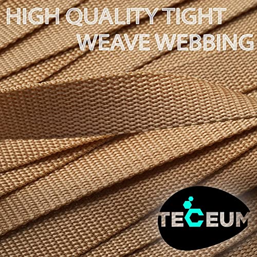 TECEUM Webbing Strap, 3/4" to 2", 10-50 Yds, Multi-Color Heavy Duty Tape - color: Caramel, size: 1"- 10 yards