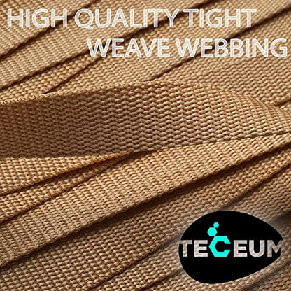 TECEUM Webbing Strap, 3/4" to 2", 10-50 Yds, Multi-Color Heavy Duty Tape - color: Caramel, size: 2"- 25 yards