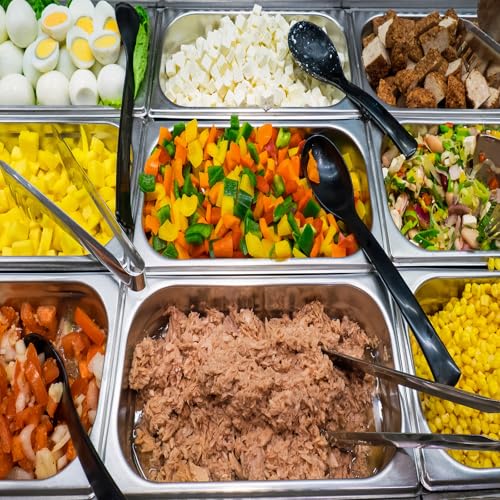 Mifoci 6 Sets Stainless Steam Table Pan with Lid, 2.5 Inch Deep,1/2 Size - size: 1/2 Size