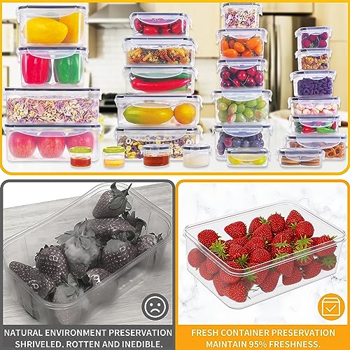 52 PCS Large Food Storage Containers with Lids Airtight, BPA-Free Leakproof Plastic Meal Prep Containers Reusable,Microwave & Dishwasher & Freezer Safe,Includes Labels & Pen - color: Black 26 Pack
