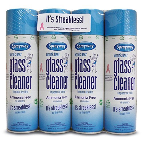 Sprayway 443331 Ammonia Free Glass Cleaner, 19 Oz. (4-Pack) (Packaging May Vary) - size: 19 Fl Oz (Pack of 4)