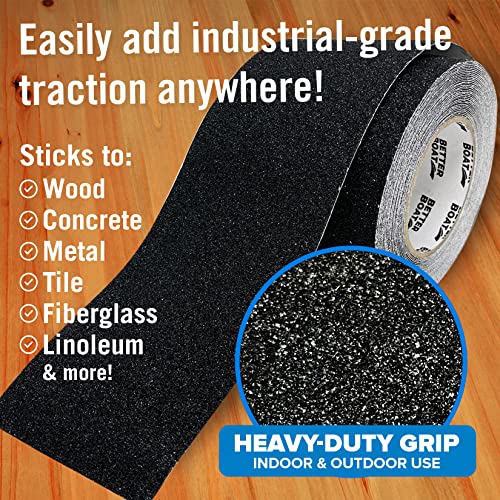 Anti Slip Tape for Outdoor Stair Treads, Non-Skid Grip for Stairs - color: Black