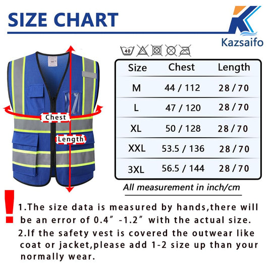 Hi Vis Reflective Safety Vest for Men Women,Meets ANSI/ISEA - color: Blue, size: 3X-Large