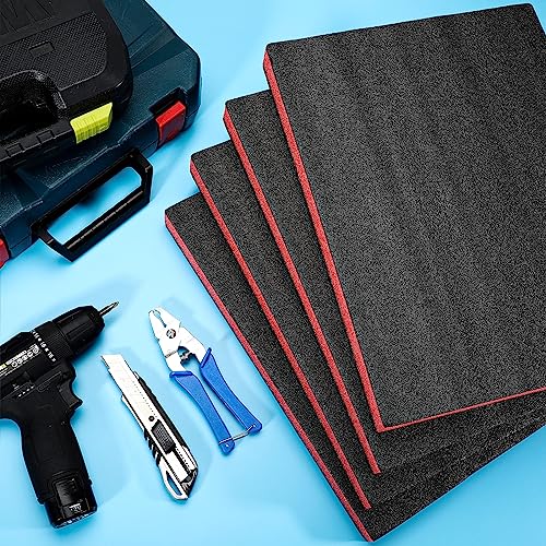 Outus 4 Pcs Polyethylene Foam, 16 x 12 x 1.5 Inch, Red, Black - color: Red, Black, size: 16 x 12 x 1.5 Inch
