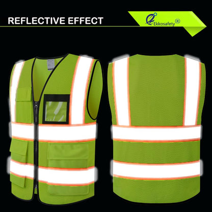 Hi Vis Reflective Safety Vest for Men Women,EKH1,Yellow,M - color: Ekhmesh-yellow, size: Medium