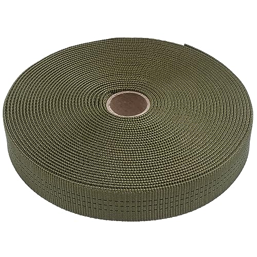 GM CLIMBING 1 inch Nylon Tubular Webbing Tape CE UIAA Certified 4000lb Heavy Duty for Climbing Rescue Rope Works Survival Outdoor General Purposes - color: Olive, size: 100 ft