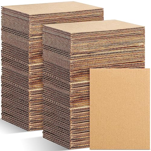 Zonon 50 Pack Corrugated Cardboard Sheets, 3 mm Flat, 3.5 x 4.5 Inch, Brown - color: Brown, size: 3.5 x 4.5 Inch