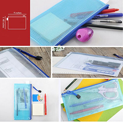 5Pcs Zipper Pouch Bags Receipt Holder Organizer for Documents and Envelopes - size: Small