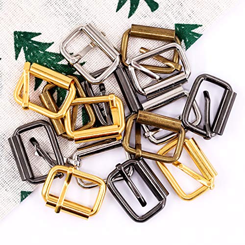 Swpeet S1175 60Pcs Heavy Duty 1 Inch / 25mm Bronze Multi-Purpose Metal Roller Buckles Metal Rings for Belts Hardware Bags Ring Hand DIY Accessories Keychains Belts and Dog Leash - style: Metal Roller Buckles
