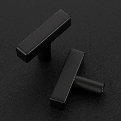 3 Pack Black Cabinet Knobs, 2in Length T-Square Bar Drawer Pulls - color: Matte Black, size: 3 Pack, style: Sqaure Bar