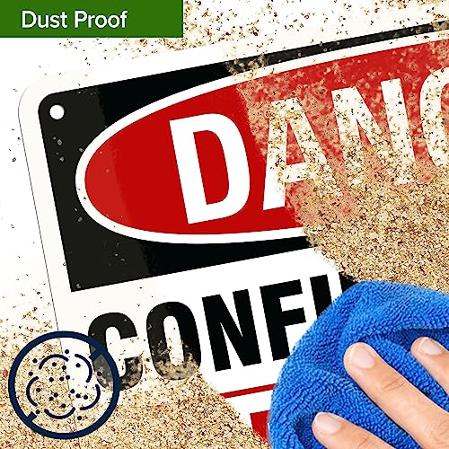 Danger Confined Space Enter By Permit Only Sign, 7x10 Inches, Rust Free - size: 7x10 - Aluminum