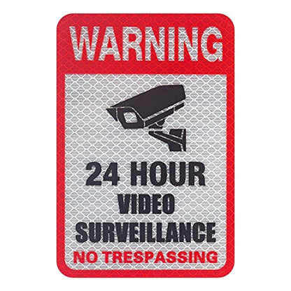 Kichwit 6 Pack Video Surveillance Sign Reflective Sticker, 5.9” x 4” - size: M