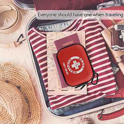 Mini Durable First aid kit -Small Hard Shell Medical Kit for Home, Businesses -Waterproof EVA Emergency First Aid Supplies -Perfect for Boat, Sports, Car, Hiking, First Aid Kit Bag, Survival kit - size: Small