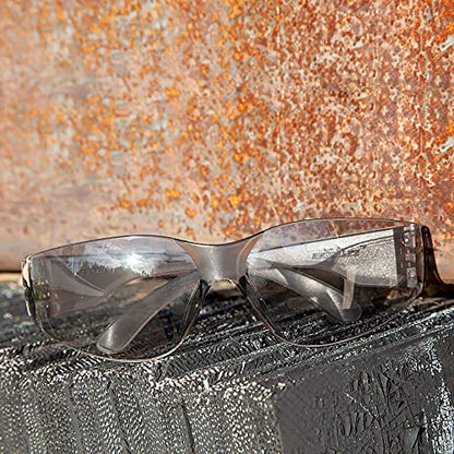 BISON LIFE Gray Safety Glasses for Men & Women, Bulk, ANSI Z87.1, 12 Pack - color: Gray/Gray