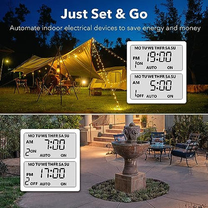 BN-LINK Outdoor 7-Day Programmable Timer Outlet, 2 Outlets, 2 Pack - size: Standard 2 Pack
