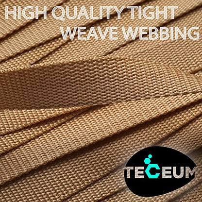 TECEUM Webbing Strap, 3/4" to 2", 10-50 Yds, Multi-Color Heavy Duty Tape - color: Caramel, size: 1"- 25 yards