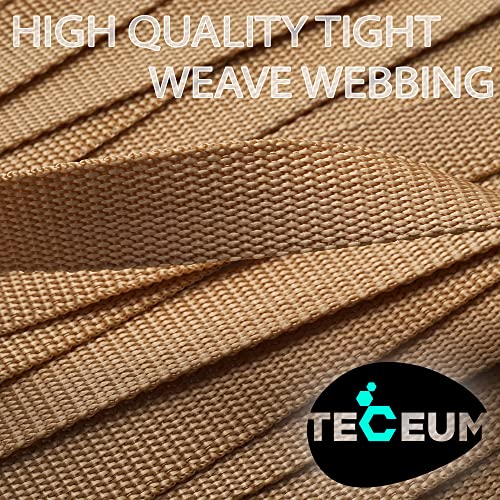 TECEUM Webbing Strap, 3/4" to 2", 10-50 Yds, Multi-Color Heavy Duty Tape - color: Caramel, size: 1"- 50 yards