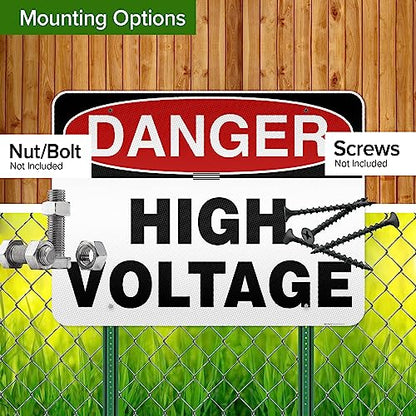 Danger High Voltage Sign, 36x48 Inches, Reflective, Rust Free DiBound, Fade - size: 36x48 - DiBound Reflective