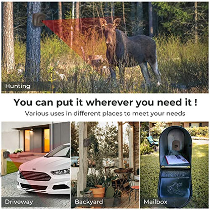 1/2 Mile Hosmart Driveway Alarm Wireless Sensor System & Driveway Sensor Alert System Weatherproof Security Outdoor Motion Sensor & Detector