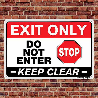 Aluminum Exit Only Do Not Enter Sign, 8x12 Inch, Keep Clear at All Times Safety Sign - color: Sign06, size: 8"x12"