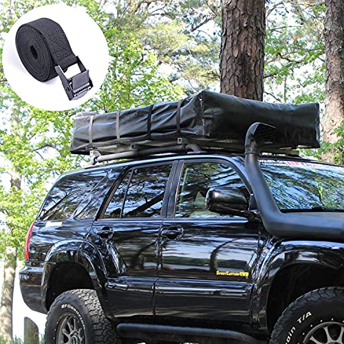 Premium Lashing Nylon Strap - Cam Buckle Tie Down Straps Heavy Duty Secure Straps up to 500 lbs Capacity for Motorcycle,SUP, Kayak, Canoe, Surfboard, Cargo, Boat,Trailer, Moving(1'' x 6.5Ft Black) - size: 4 PCS