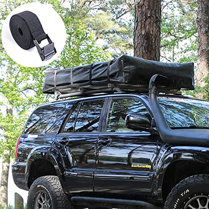 Premium Lashing Nylon Strap - Cam Buckle Tie Down Straps Heavy Duty Secure Straps up to 500 lbs Capacity for Motorcycle,SUP, Kayak, Canoe, Surfboard, Cargo, Boat,Trailer, Moving(1'' x 6.5Ft Black) - size: 4 PCS