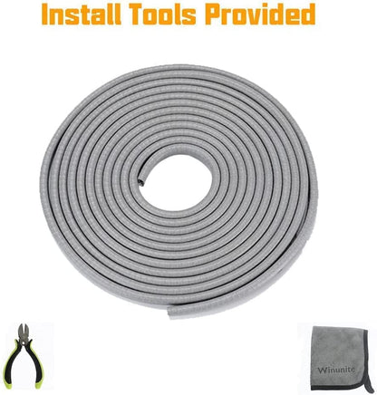Winunite 16.4ft(5m) No Glue Car Door Edge Guards Light Gray - color: gray, size: 16.4 ft