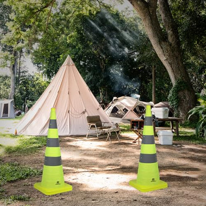 RoadHero 36 Inch 2 Pack Collapsible Traffic Safety Cones with Bag, Green - size: 36 Inch