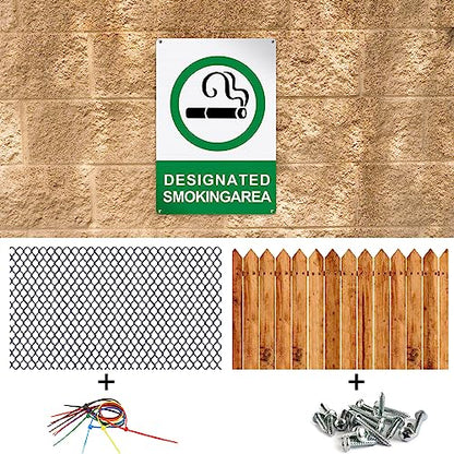Therwen 4 Pack Designated Smoking Area Sign 7 x 10 Inch Aluminum Reflective Signs Outdoor Metal Signs for Yard Indoor Home Business, Rustproof UV Protected Weatherproof, Green, Black and White