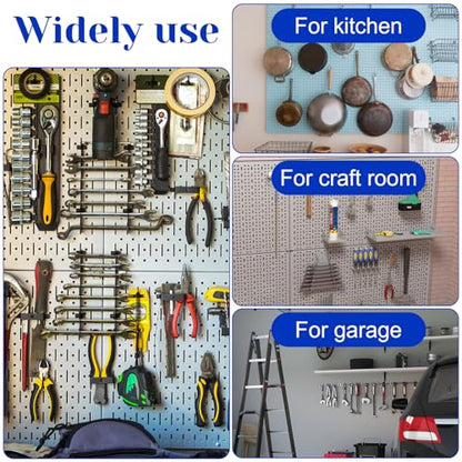12 Pcs 8" Pegboard Shelf Hooks, 1/4" Peg Board Organizer Accessory Fits 1/4 Black Pegboard Organizer Accessories for Workbench, Garage, Craft Room, Retail Shop