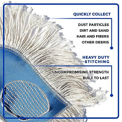Nine Forty Heavy Duty, Industrial-Strength Cotton Wedge Dust Mop Head - Home & Commercial Hardwood Floor Cleaning - Designed for High-Performance Janitorial & Housekeeping Tasks