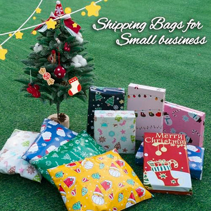 Christmas Poly Mailer 10x13 Inch 25 Pcs, Christmas Elements - color: Christmas Elements, size: 10x13 Inch 25Pcs