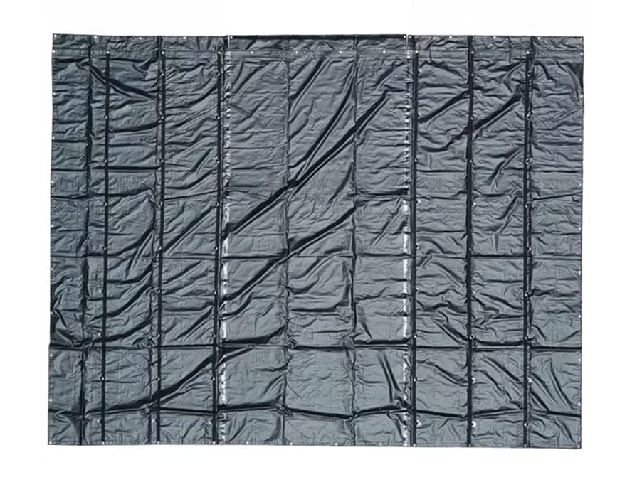 Mytee Products 12' x 27' Flatbed Truck Tarps Steel Tarp - Black - size: 12' x 27' (2' Drop)