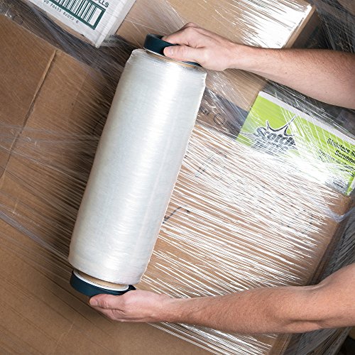 Gpack Pre Stretch wrap Film 15" x 1500' Pre stretched Plastic film with Folded Edge, Clear Hand Pre-Stretched Wrap Film 8.6 micron Shrink Wrap Film Plastic Pallet Wrap 4 Rolls Pack
