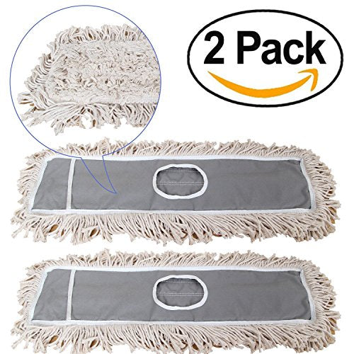 2 Pack of 24 Cotton Refills for Industrial Class Floor Dust mop Series Can be fit with Others - size: 1 Count (Pack of 2)