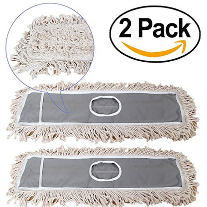 2 Pack of 24 Cotton Refills for Industrial Class Floor Dust mop Series Can be fit with Others - size: 1 Count (Pack of 2)