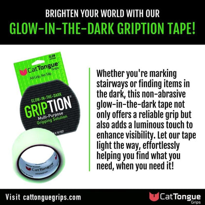 CATTONGUE GRIPS 2" x10' 2Pk Grip Tape Roll, Non-Abrasive, Waterproof, Glow - color: Glow In The Dark, size: 2" x 20'