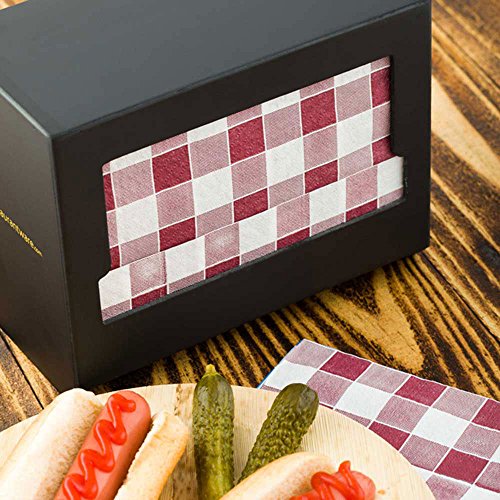 Restaurantware Napkin Holder 1 Restaurant Style Napkin Dispenser - Easy Access For Tabletops And Countertops Black Wood Commercial Napkin Dispenser Holds Picnic Print Napkin Sustainable - color: Black