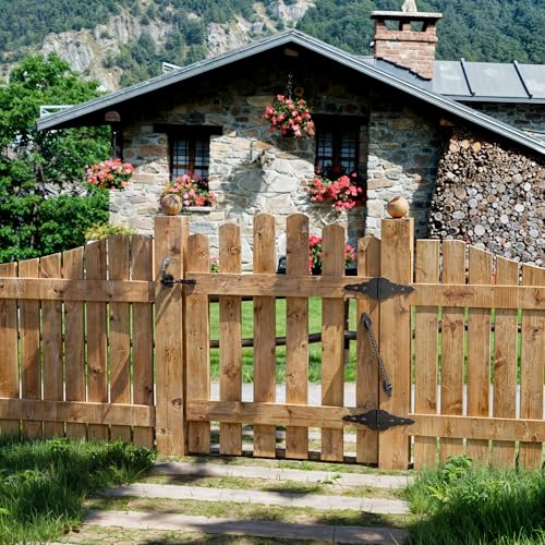 14" Gate Spring Self Closing Heavy Duty Outdoor Door Spring Automatic Gate Closer, Adjustable for Wooden and Vinyl Fence, Black,4 Pack
